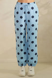Polka Dot Sweatpants: Cream/Black / L