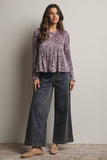 Wide-Leg Stretch Denim Jeans FP0003: Washed Cobalt / Contemporary / L