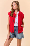 Red zip-up vest