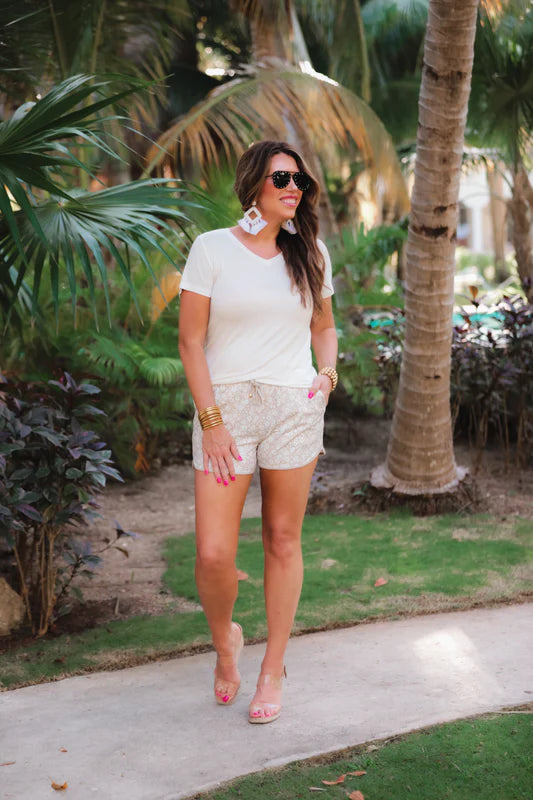 Every Day Shorts-Neutral Floral