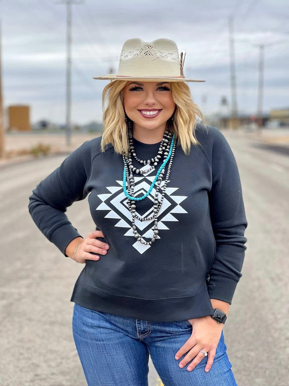 Vegas Aztec Black Sweatshirt